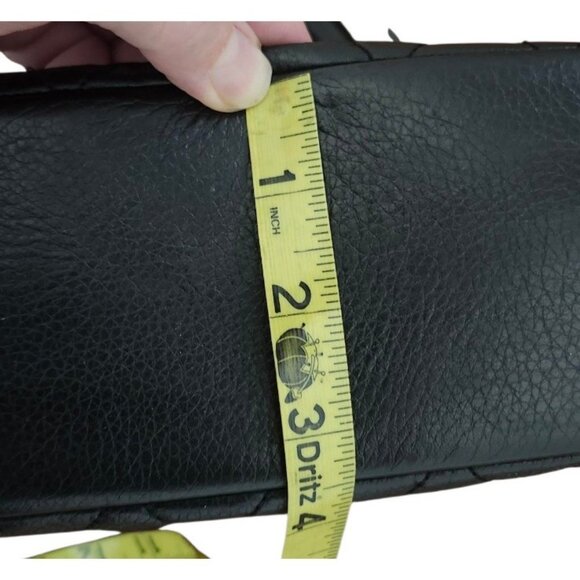 Vera Bradley Black Quilted Leather Mini Bag Crossbody Top Handle Chic Everyday - Picture 14 of 16